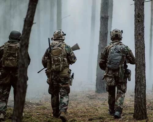 Partie d'airsoft Milsim foret