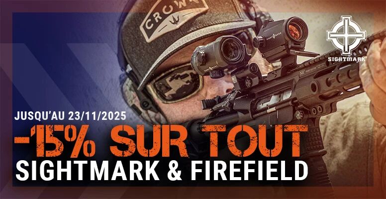 PROMOTION DE - 15% SUR TOUS LES PRODUITS SIGHTMARK & FIREFIELD