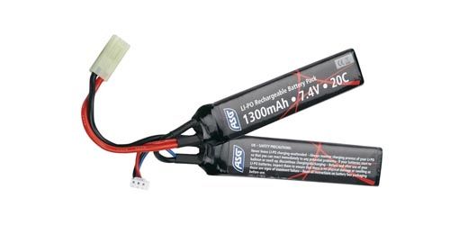 Batterie LiPo 2 éléments 7,4V 1300mAh ASG - 1