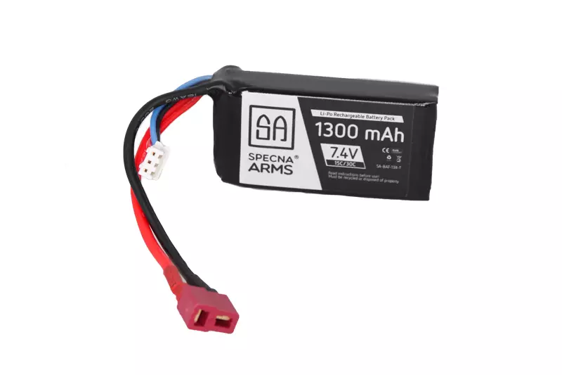 Batterie LiPo 7.4V 1300mAh 15/30C DEAN SPECNA ARMS