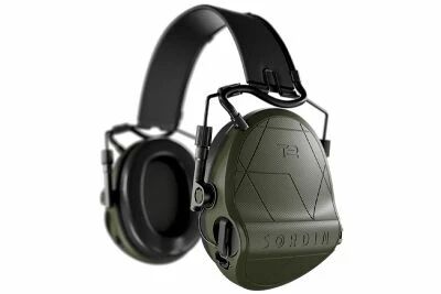 CASQUE ANTI-BRUIT SUPRME T2 VERT OLIVE SERRE-TTE CUIR NOIR  SORDIN