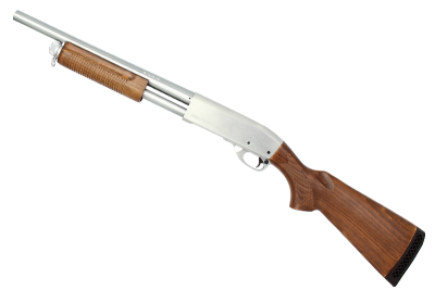 Fusil à pompe airsoft M870 - version police, prolongée - argenté