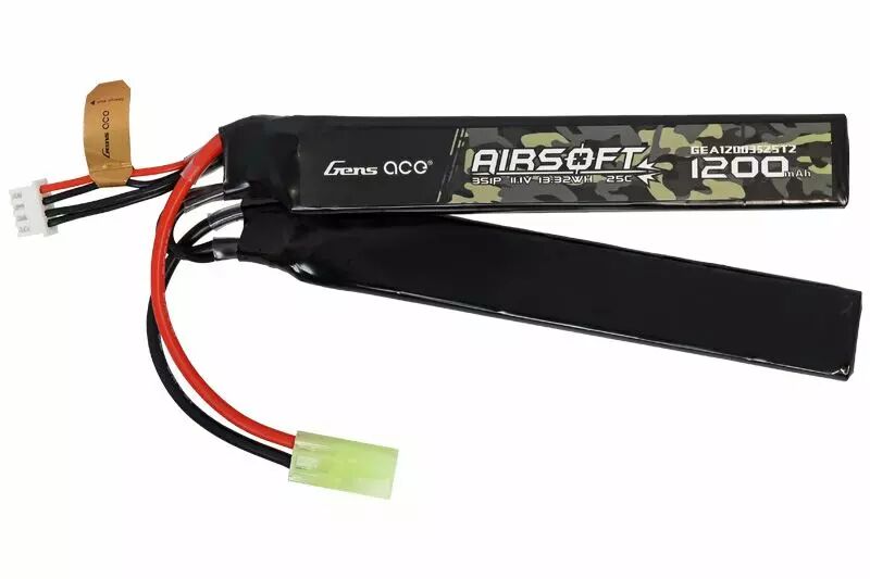 NASTIMA 11.1V 1200mAh Airsoft LiPo Battery - 3S 20C With Mini Tamiya Connector