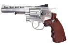 Gun Heaven (WinGun) 701 4 inch 6mm Co2 Revolver (Brown Grip) - Silver