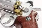 Gun Heaven (WinGun) 701 4 inch 6mm Co2 Revolver (Brown Grip) - Silver