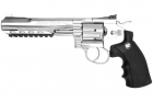 Gun Heaven (WinGun) 702 6 inch 6mm Co2 Revolver (Black Grip) - Silver
