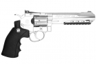 Gun Heaven (WinGun) 702 6 inch 6mm Co2 Revolver (Black Grip) - Silver