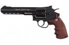 Gun Heaven (WinGun) 702 6 inch 6mm Co2 Revolver (Brown Grip) - Black 