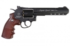 Gun Heaven (WinGun) 702 6 inch 6mm Co2 Revolver (Brown Grip) - Black 