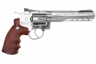 Gun Heaven (WinGun) 702 6 inch 6mm Co2 Revolver (Brown Grip) - Silver 