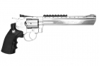 Gun Heaven (WinGun) 703 8 inch 6mm Co2 Revolver (Black Grip) - Silver