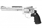 Gun Heaven (WinGun) 703 8 inch 6mm Co2 Revolver (Black Grip) - Silver
