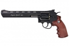 Gun Heaven (WinGun) 703 8 inch 6mm Co2 Revolver (Brown Grip) - Black 