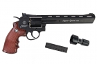 Gun Heaven (WinGun) 703 8 inch 6mm Co2 Revolver (Brown Grip) - Black 