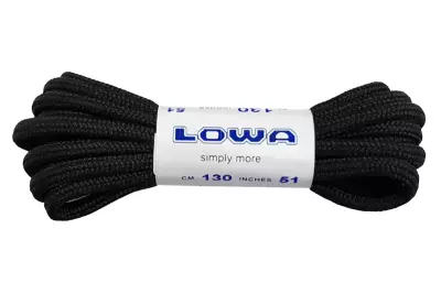 Lacets 130cm noir pour chaussures Zephyr GTX MID TF LOWA
