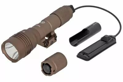 SBGJMY M600C Lampe Torche Tactique Airsoft Avec Coussin de Pression et  Interrupteur à Bouton de Queue Torche de Fusil 600 Lumens pour Système de  Rail Picatinny 20mm (Bronzer) : : Bricolage