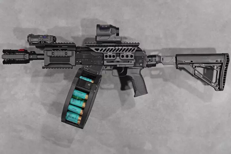 Rplique fusil  pompe SAIGA 12 SBS DRUM HPA Tokyo Marui Custom