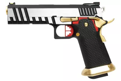 Rplique GBB HX2031 SEMI / FULL AUTO Noir & Chrome gaz 1.0J