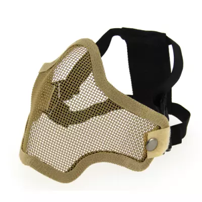 Masque grillagé airsoft de protection - 2 bandes de fixations - Tan